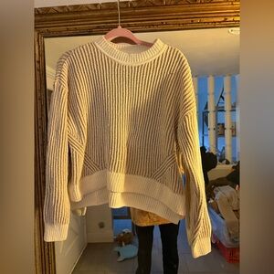 dip Cream and Brown Striped Sweater
